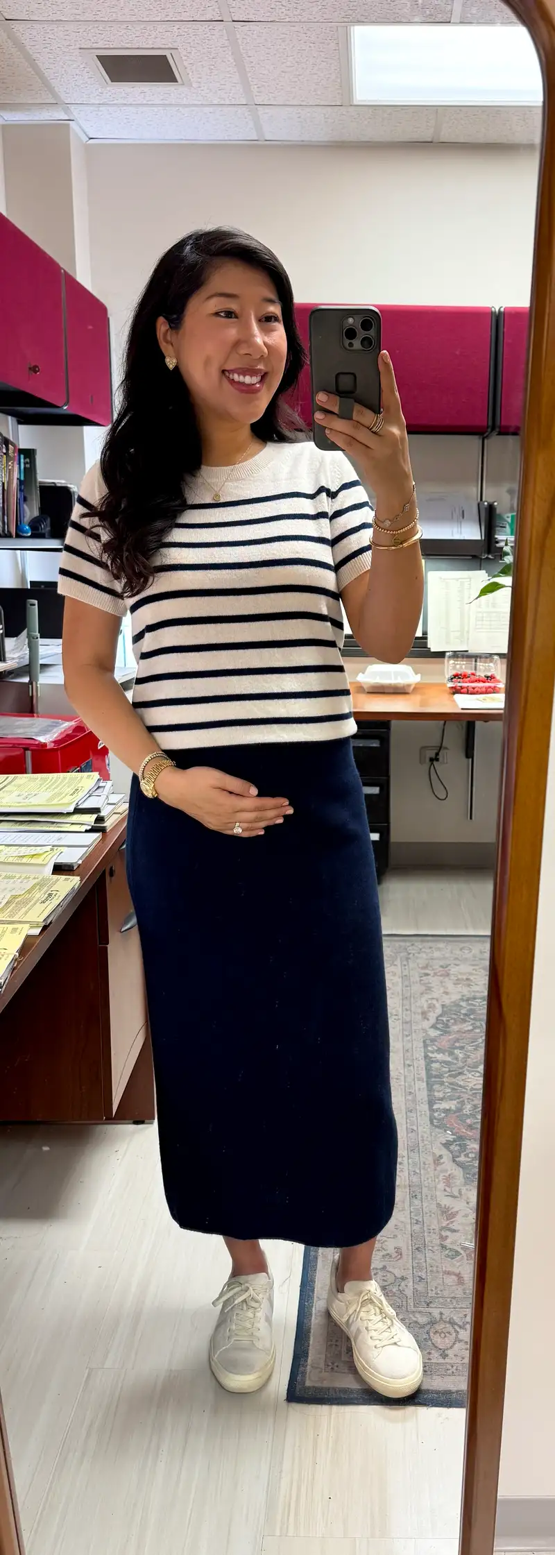Mongolian Cashmere Fitted Midi Skirt