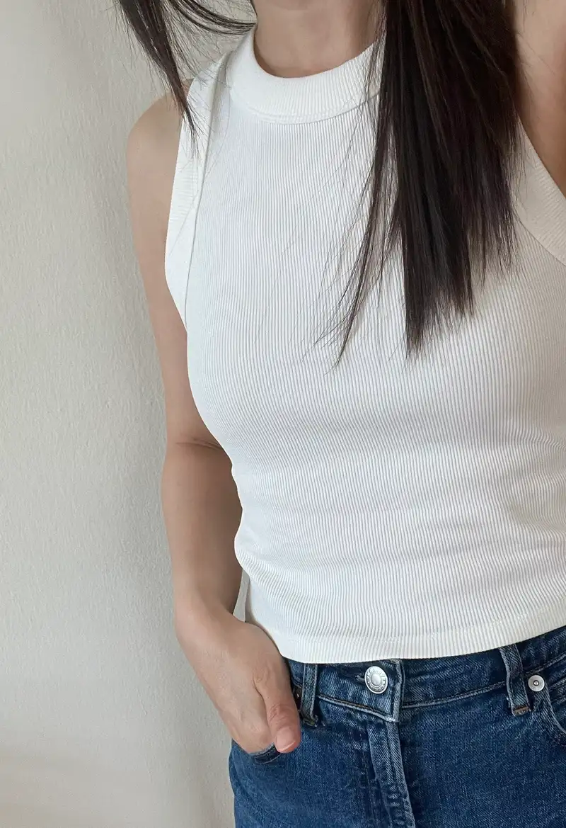 Organic Cotton Micro-Rib Cropped Cutaway Tank (3-Pack)