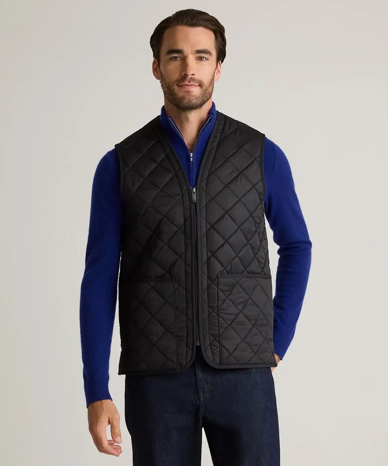 Featherless Quilted Fleece-Lined Liner Vest