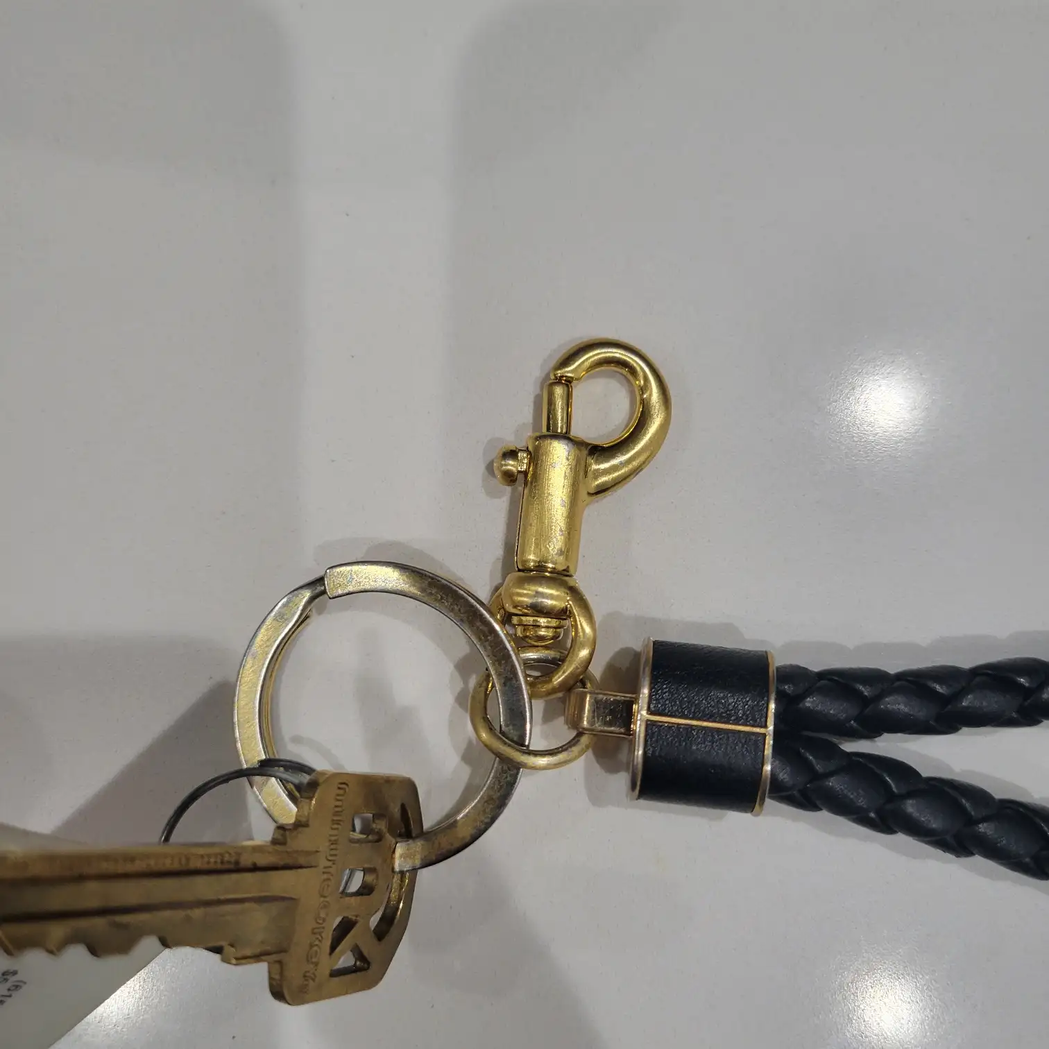 Italian Leather Braided Key Ring (2-Pack)
