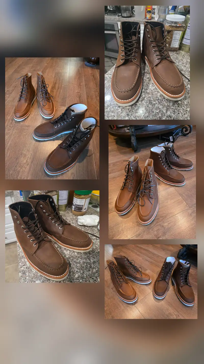 Crafted Leather Moc Toe Boot in Cafe