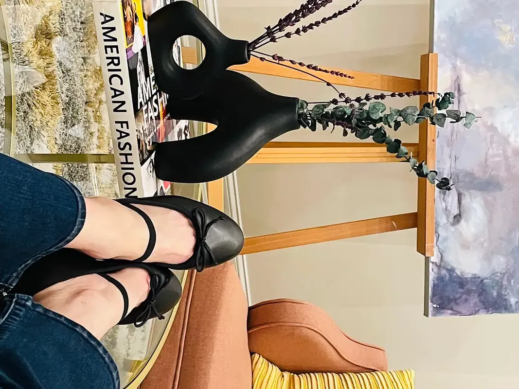 Customer image of Italian Leather Mary-Jane Ballet Flat