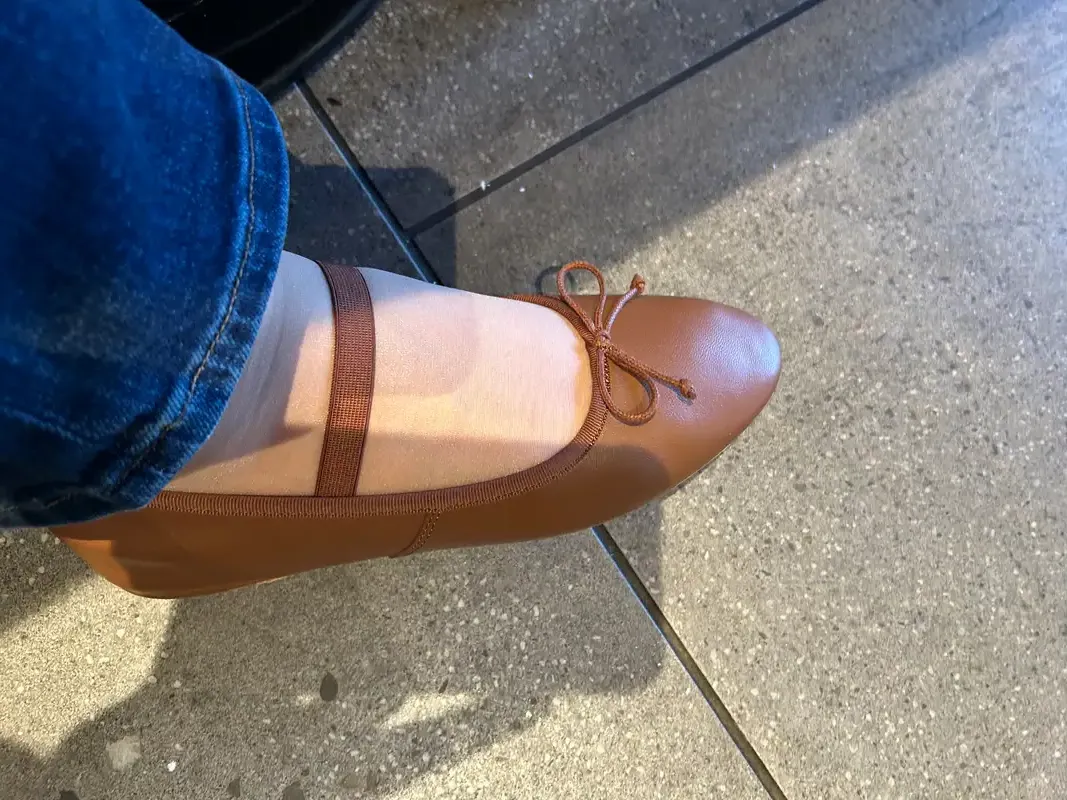 Customer image of Italian Leather Mary-Jane Ballet Flat