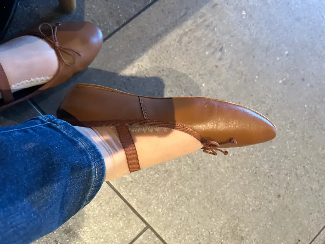 Customer image of Italian Leather Mary-Jane Ballet Flat