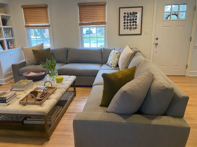 Stillman Performance Basketweave L Sectional in Fog