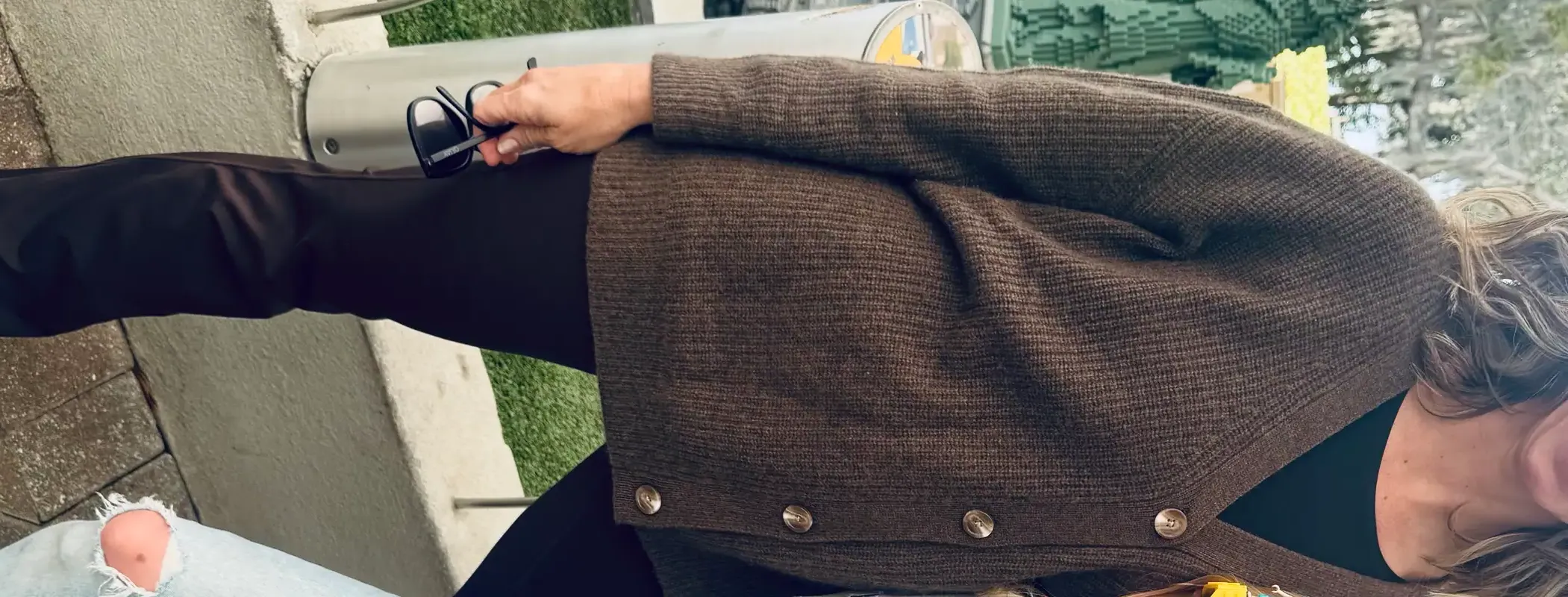 Customer image of Mongolian Spring Cashmere Oversized Boyfriend Cardigan Sweater