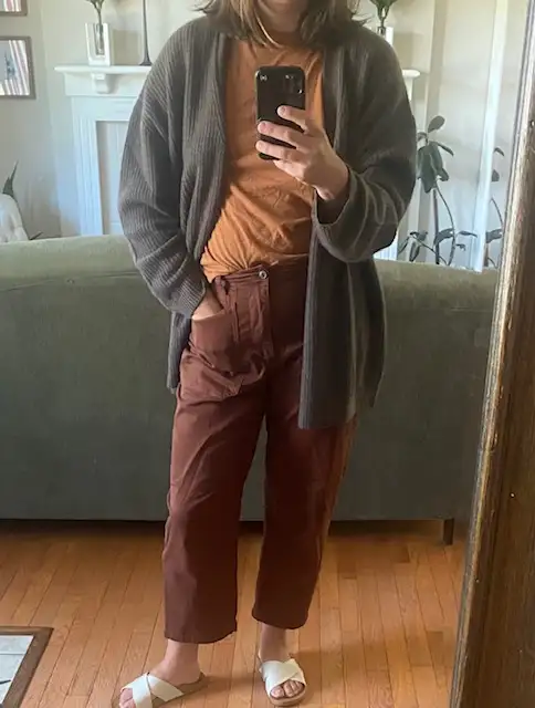 Customer image of Mongolian Spring Cashmere Oversized Boyfriend Cardigan Sweater