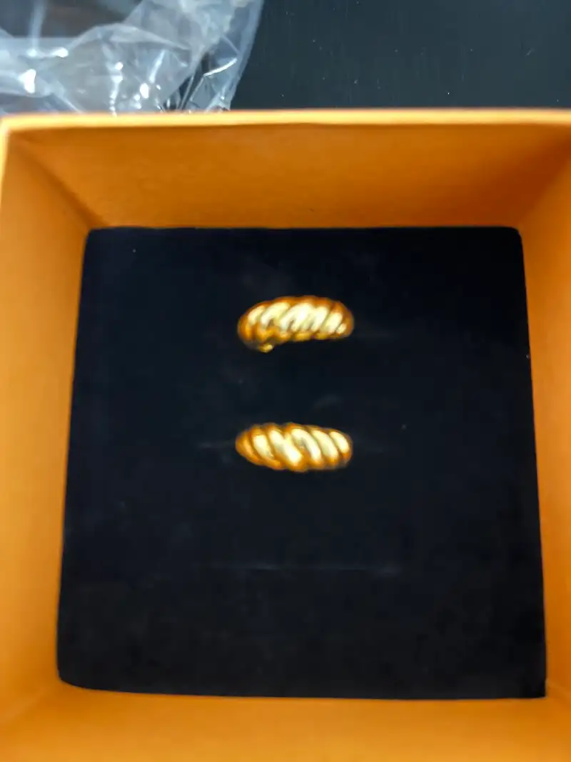 Gold cute croissant hoops