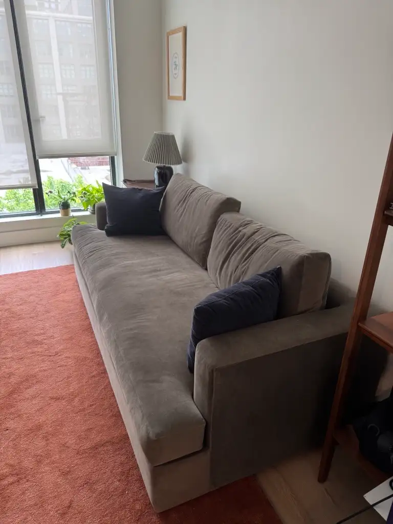 Customer image of Sierra Performance Velvet Curved Arm Sofa