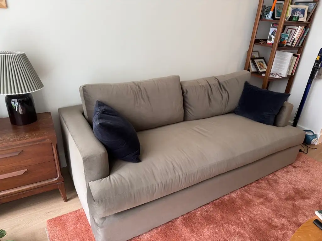Customer image of Sierra Performance Velvet Curved Arm Sofa