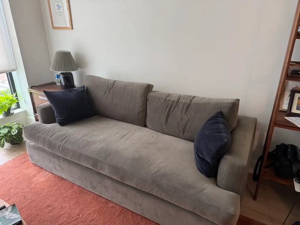Customer image of Sierra Performance Velvet Curved Arm Sofa