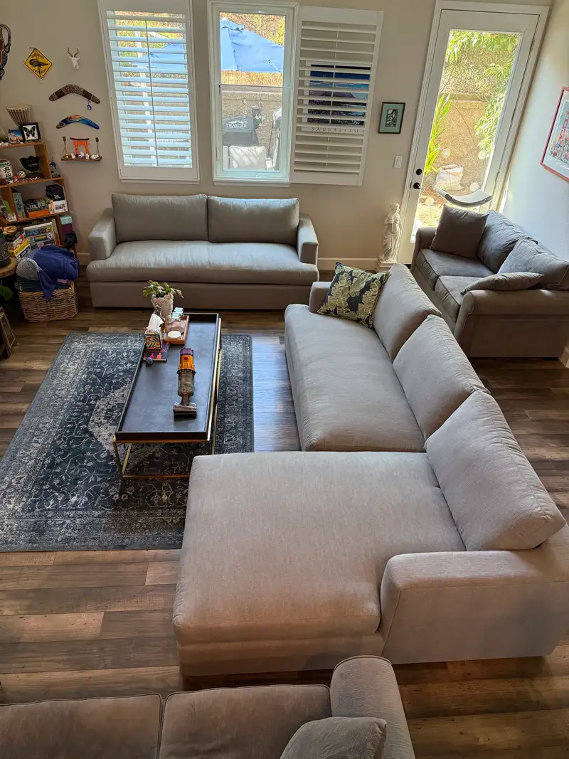 Customer image of Sierra Performance Velvet Curved Arm Sofa