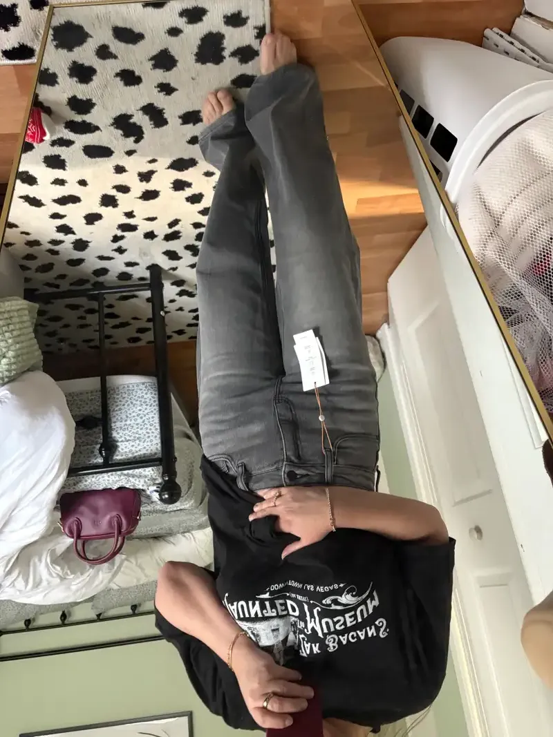 Stretch Patch Pocket Cropped Wide Leg Jeans