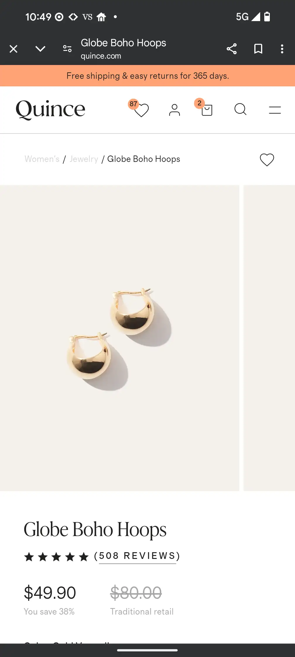 Customer image of Globe Boho Hoops